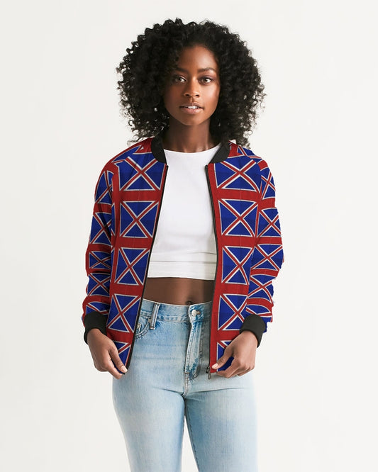 British Flag Pattern Women's All-Over Print Bomber Jacket