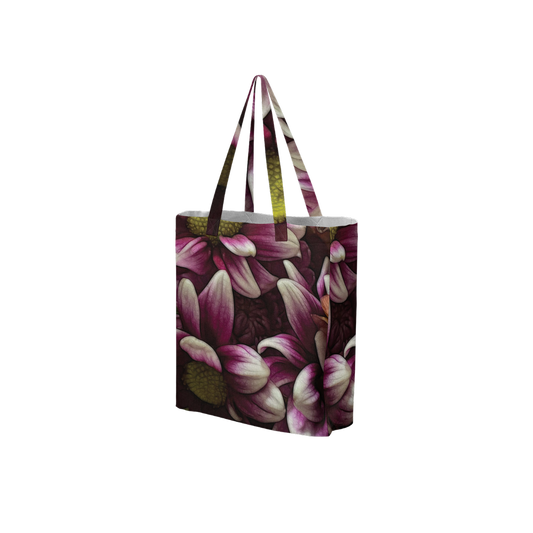October Flowers 7 Large City Tote Bag Lined with Inside Pocket – Linen Like Fabric