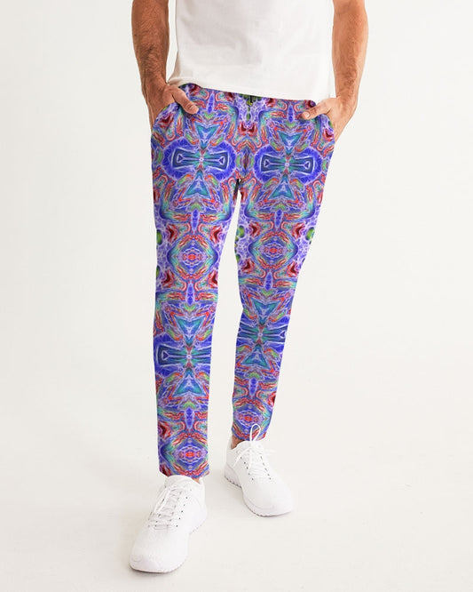 Blue Red Kaleidoscope Men's All-Over Print Joggers