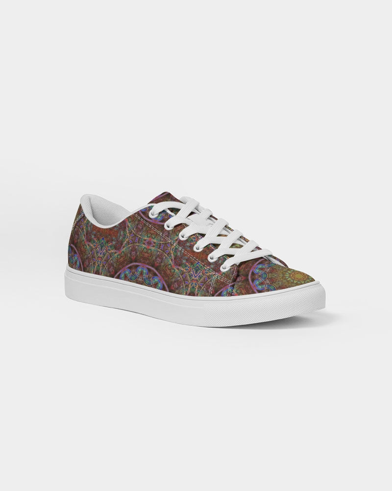 Blue Pink Windy Kaleidoscope Men's Faux-Leather Sneaker