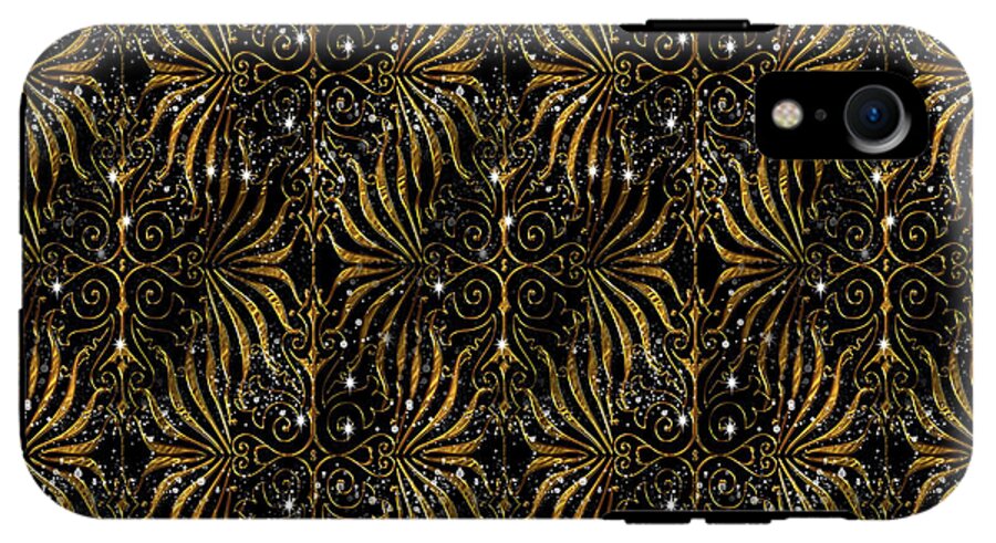 Black and Gold Victorian Sparkle - Phone Case