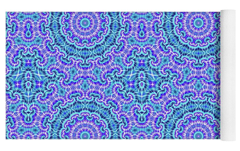 Blue and Purple Tie Dye Kaleidoscope - Yoga Mat