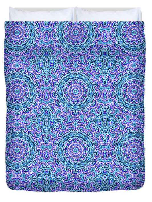 Blue and Purple Tie Dye Kaleidoscope - Duvet Cover