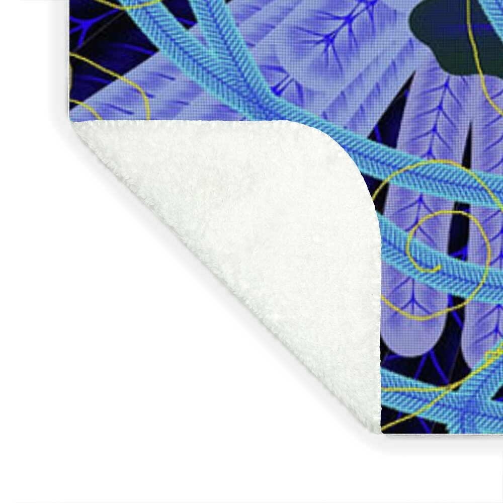 Blue and Yellow Leaf Mandala - Blanket