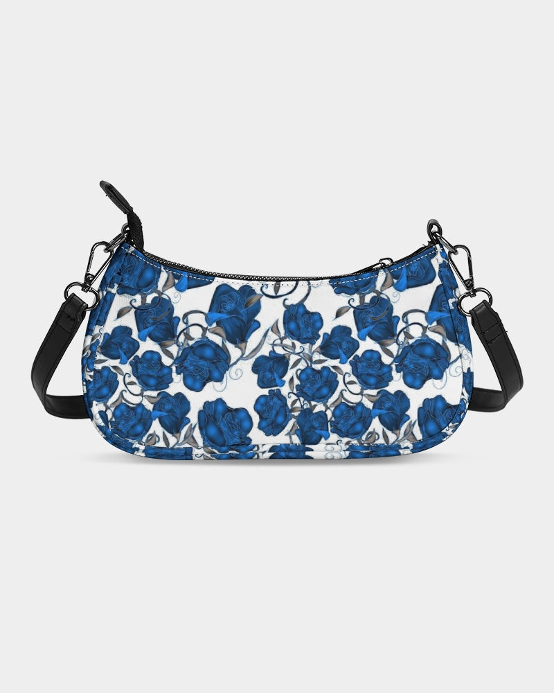 Blue Roses Petite Canvas Pouch