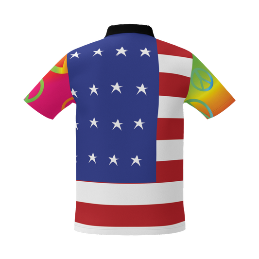 Peace Flag Unisex Youth's Performance Short-Sleeve Polo Shirt - Heavyweight 225