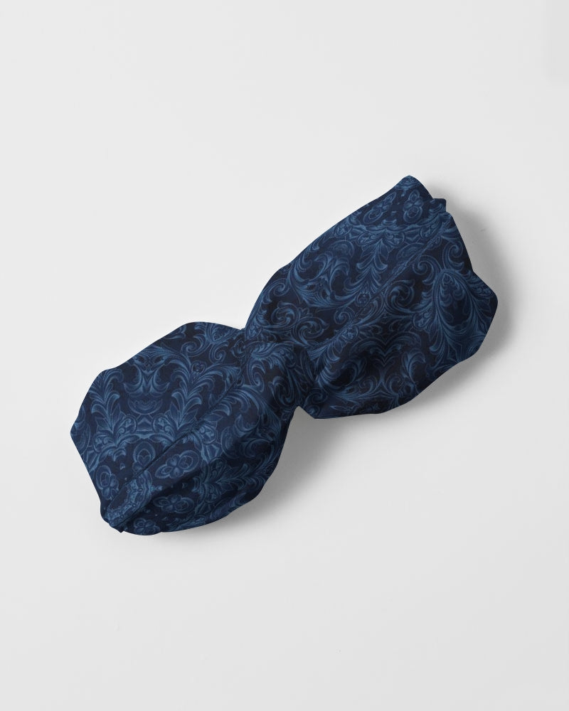Blue Faux Velvet Kaleidoscope Twist Knot Headband Set