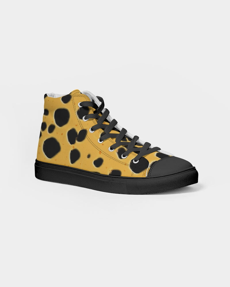 Cheese Women's Hightop Canvas Shoe - Black