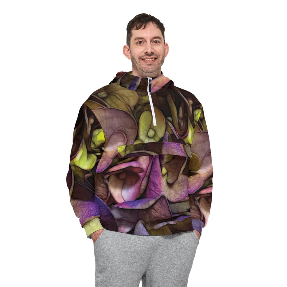 October Flowers 4 Unisex Fleece-Lined Quarter Zip Pocket Hoodie