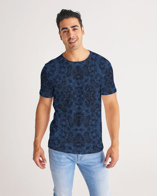Blue Faux Velvet Kaleidoscope Men's All-Over Print Tee