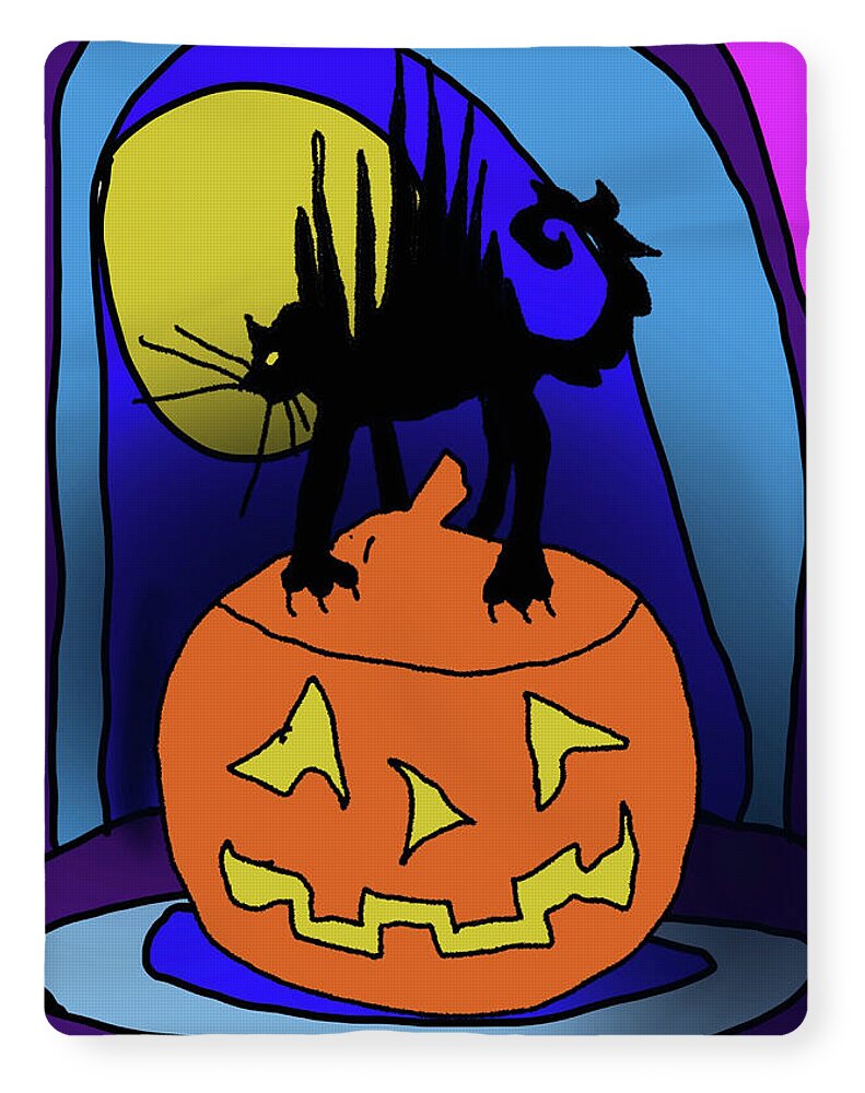 Cat On A Pumpkin - Blanket