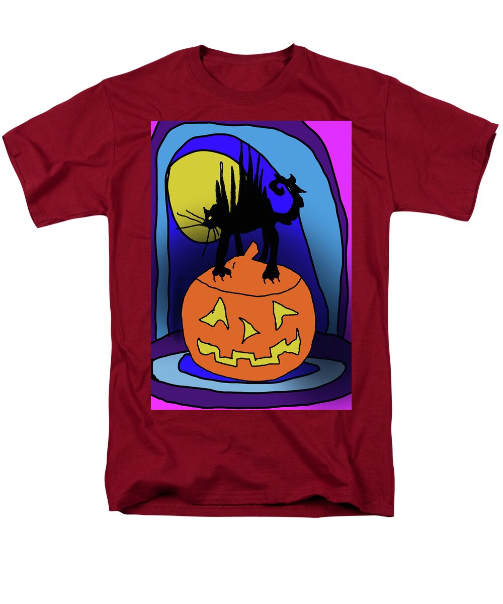 Cat On A Pumpkin - Men's T-Shirt (Regular Fit)