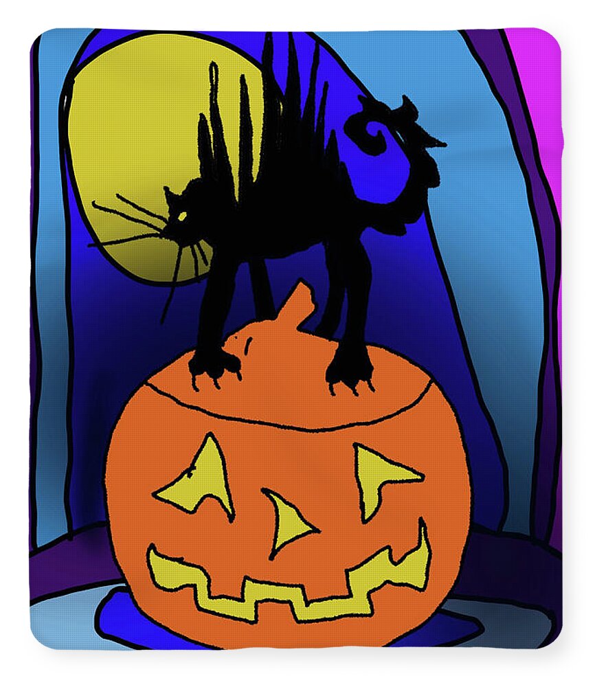 Cat On A Pumpkin - Blanket