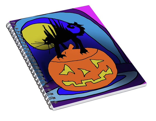 Cat On A Pumpkin - Spiral Notebook