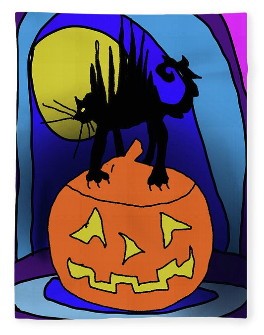 Cat On A Pumpkin - Blanket