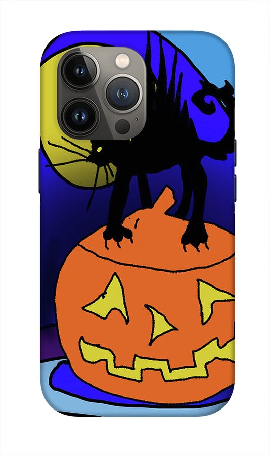Cat On A Pumpkin - Phone Case