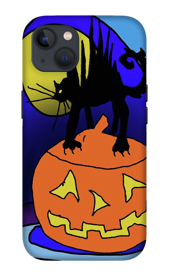 Cat On A Pumpkin - Phone Case