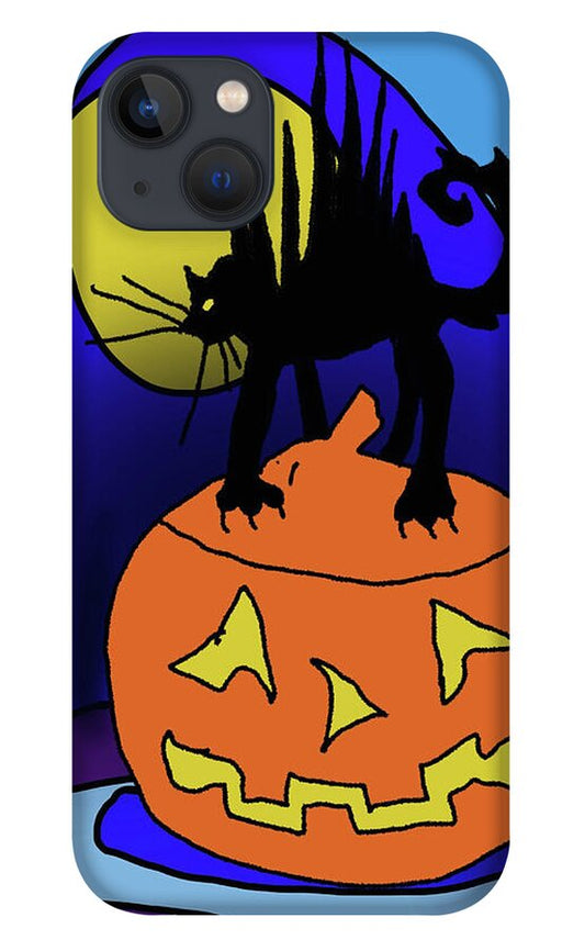 Cat On A Pumpkin - Phone Case