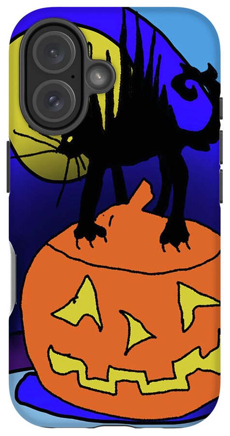 Cat On A Pumpkin - Phone Case