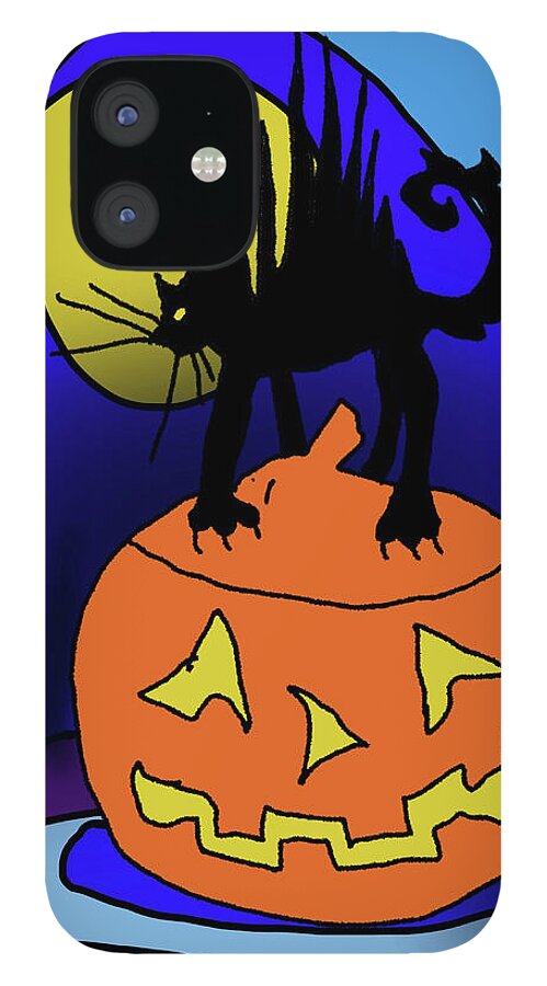 Cat On A Pumpkin - Phone Case