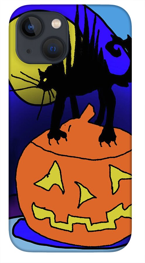 Cat On A Pumpkin - Phone Case