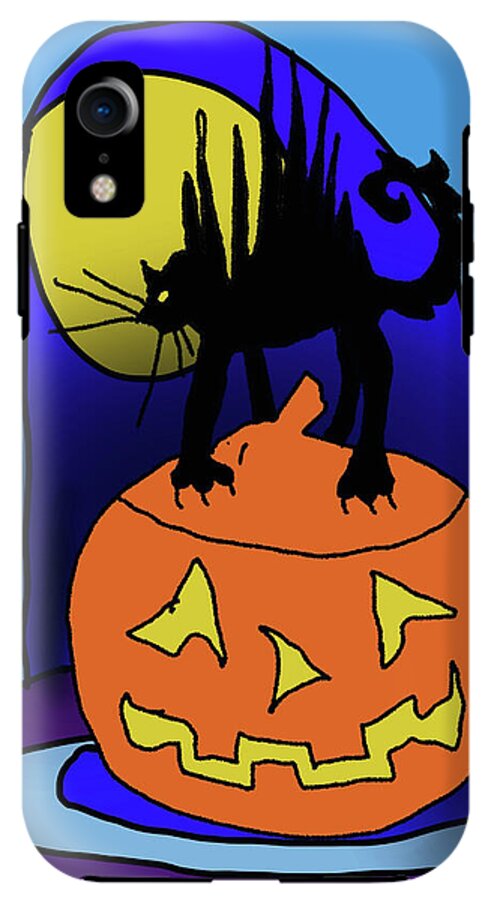 Cat On A Pumpkin - Phone Case