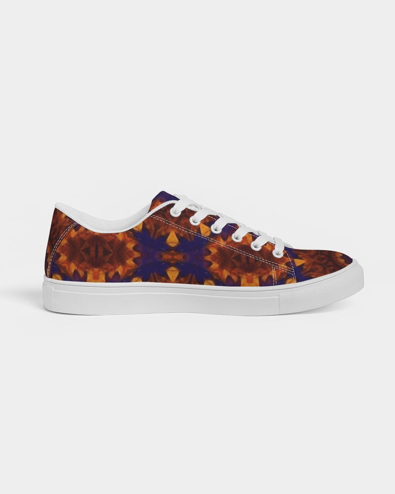 Blue Orange Red Kaleidoscope Men's Faux-Leather Sneaker