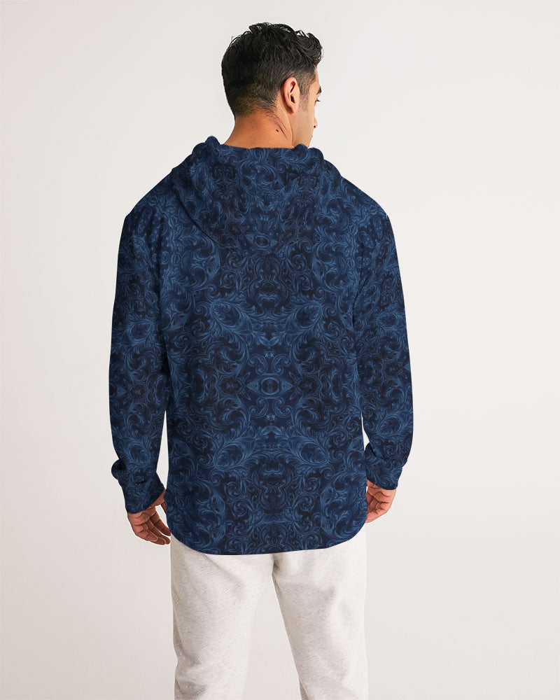 Blue Faux Velvet Kaleidoscope Men's All-Over Print Hoodie