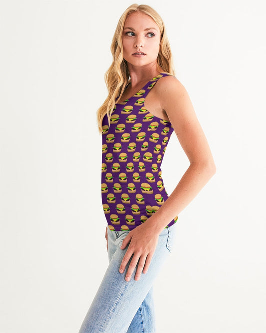 Cheeseburger Pattern Women's All-Over Print Tank