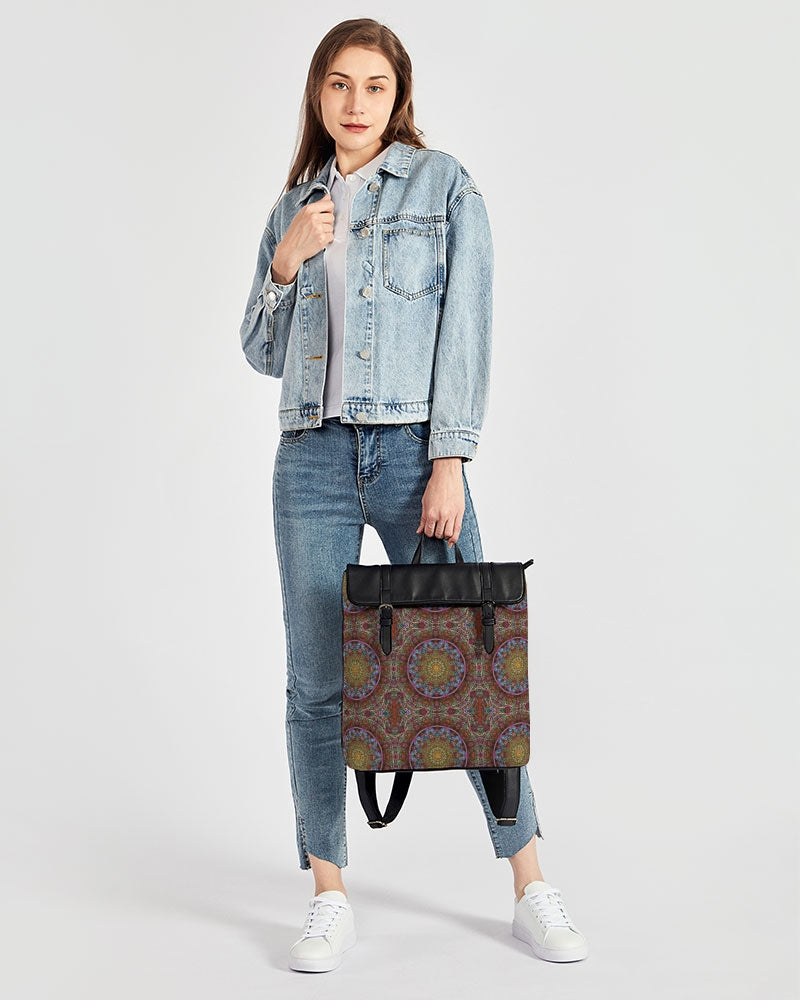Blue Pink Windy Kaleidoscope Casual Flap Backpack