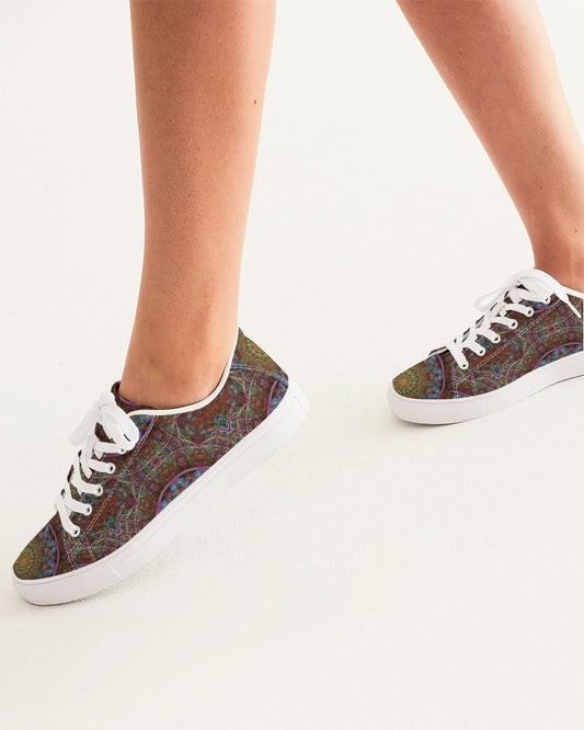 Blue Pink Windy Kaleidoscope Women's Faux-Leather Sneaker