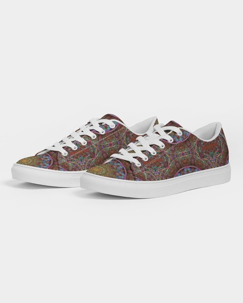 Blue Pink Windy Kaleidoscope Women's Faux-Leather Sneaker