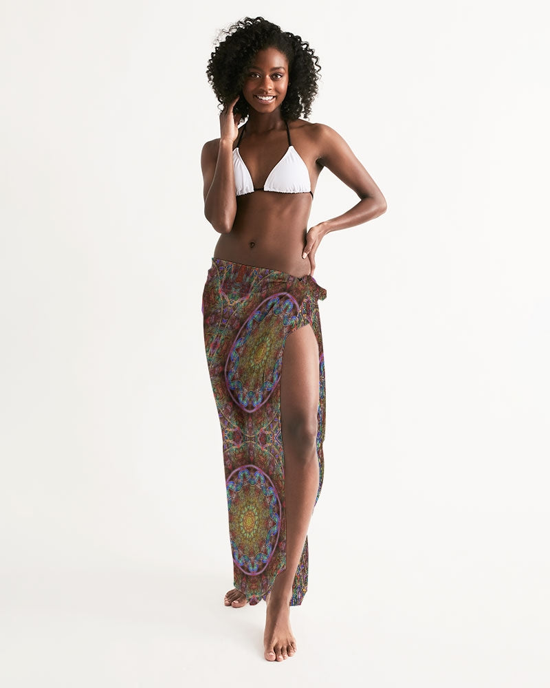 Blue Pink Windy Kaleidoscope All-Over Print Swim Cover Up
