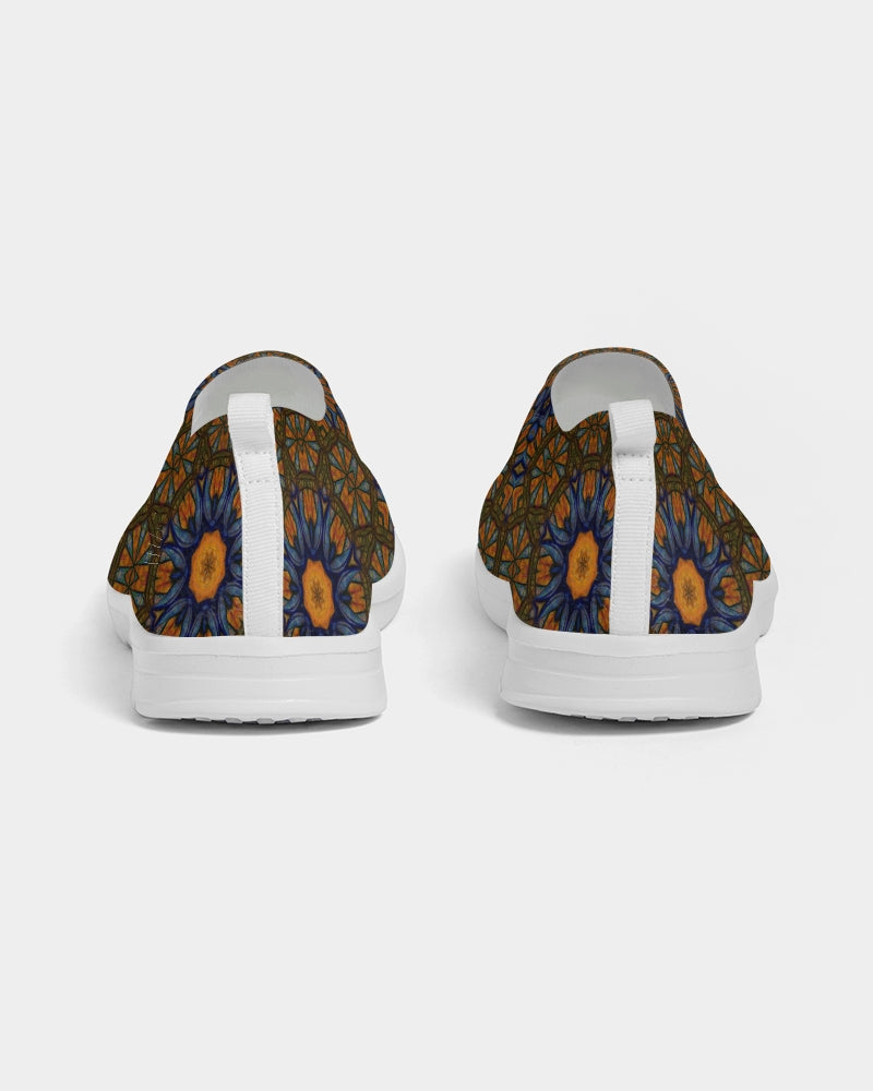 Blue and Yellow Sketch Kaleidoscope Men's Slip-On Flyknit Shoe