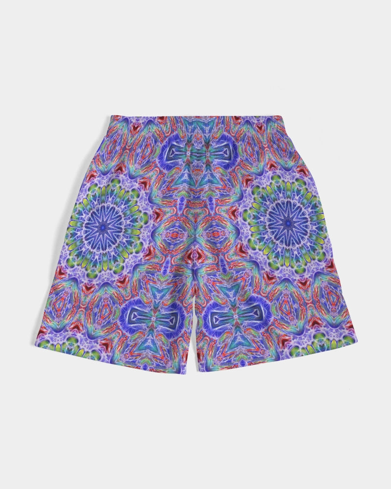 Blue Red Kaleidoscope Men's All-Over Print Jogger Shorts