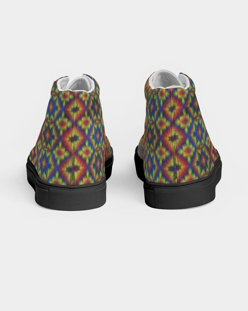 Carnival Kaleidoscope Women's Hightop Canvas Shoe - Black