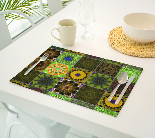 Green Crazy Quilt Placemat
