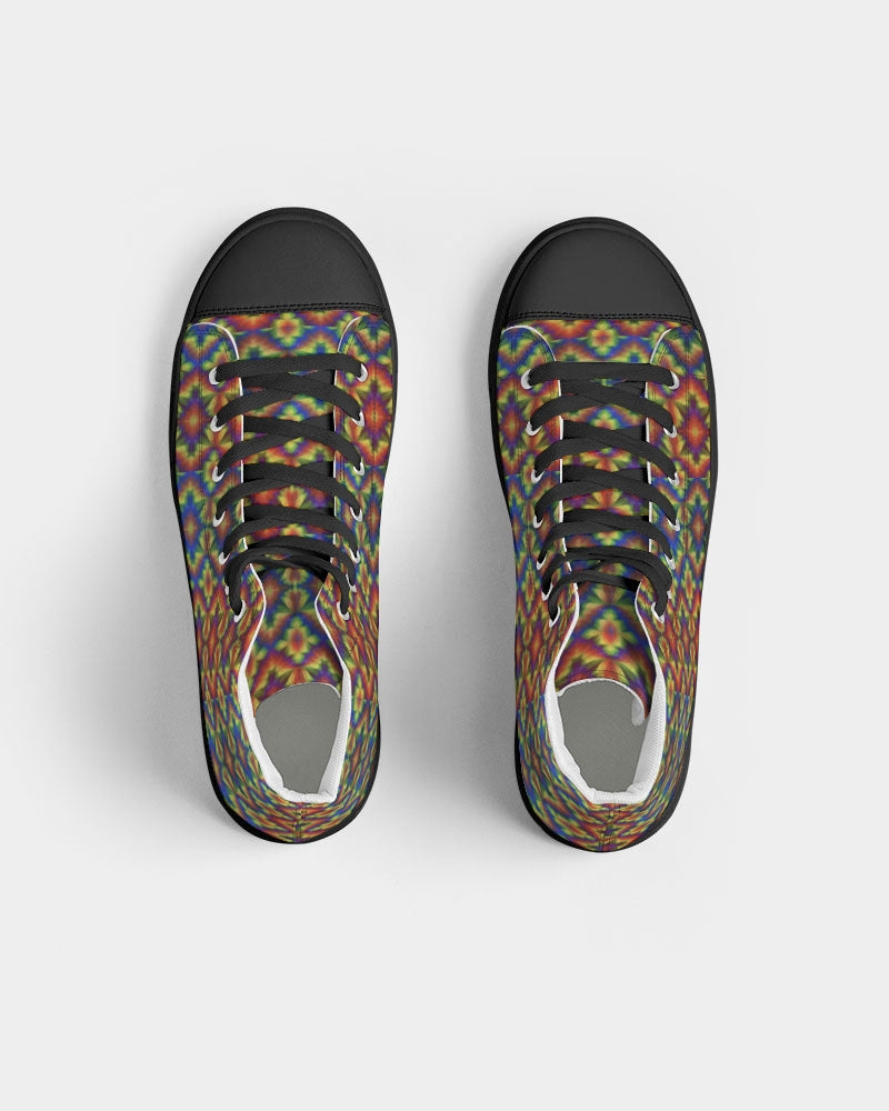 Carnival Kaleidoscope Women's Hightop Canvas Shoe - Black