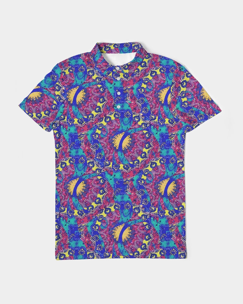 Caribbean Grafitti Men's All-Over Print Slim Fit Short Sleeve Polo