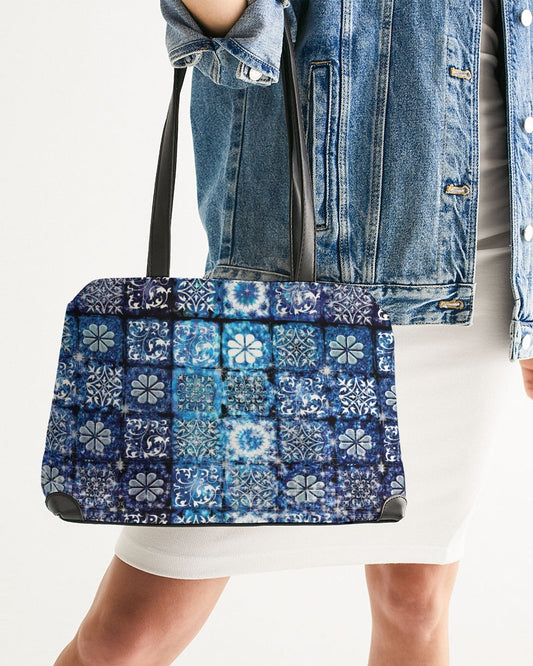 Blue Ice Crystals Motif Shoulder Bag