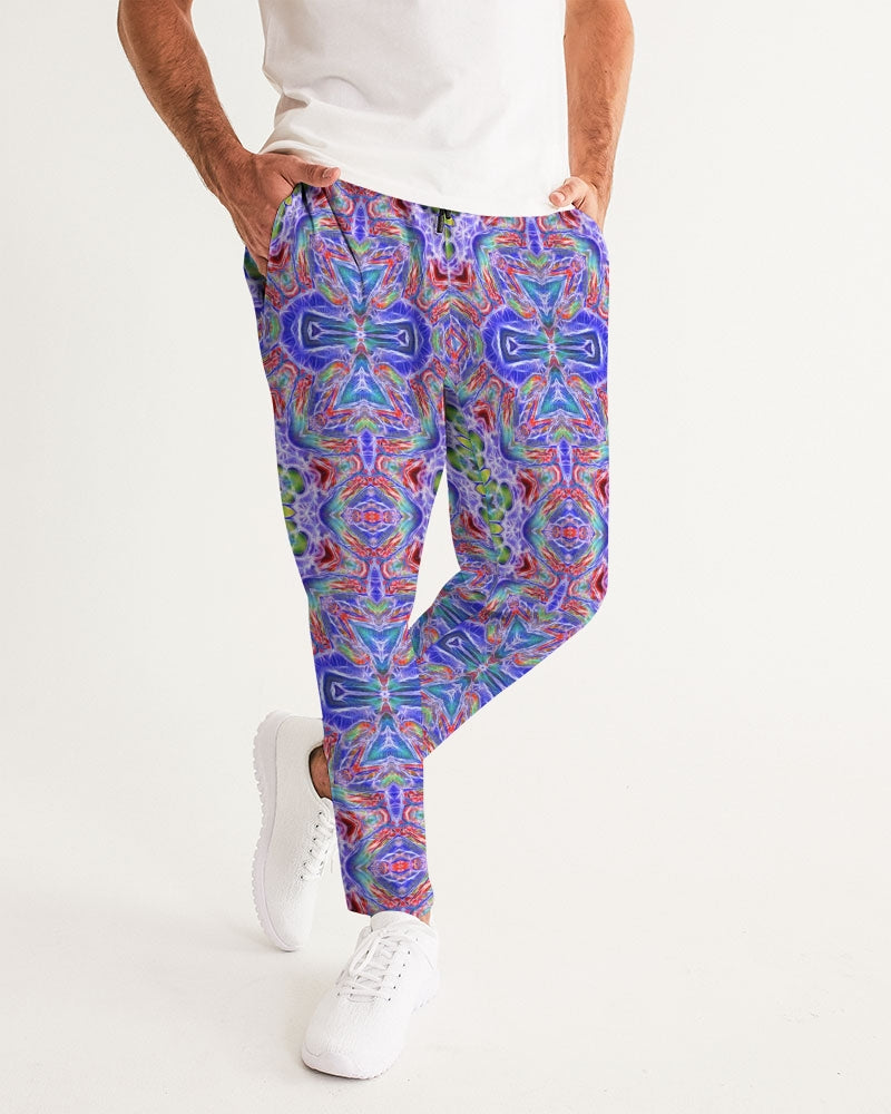 Blue Red Kaleidoscope Men's All-Over Print Joggers