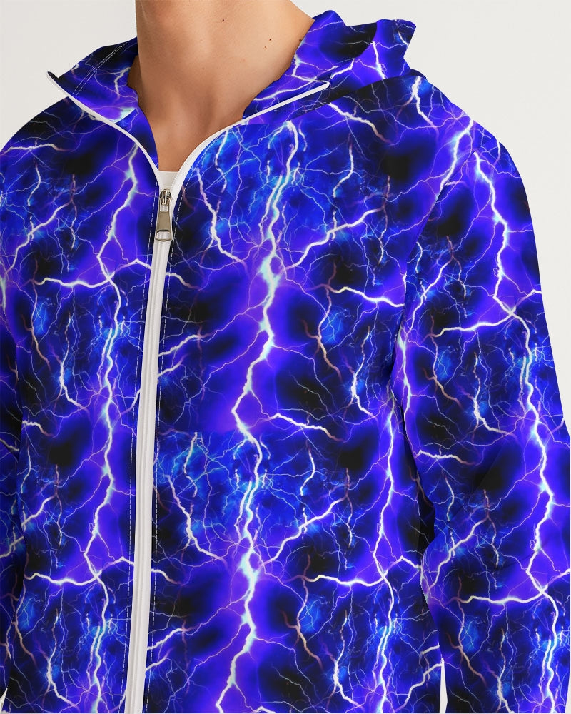 Blue Lightning Men's All-Over Print Windbreaker