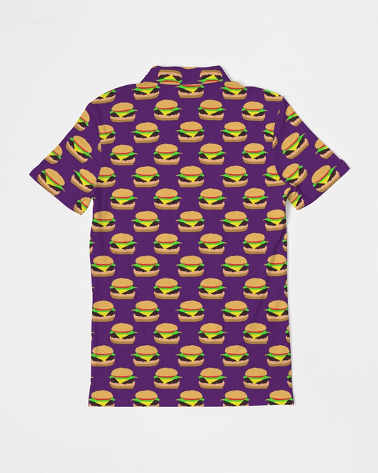 Cheeseburger Pattern Men's All-Over Print Slim Fit Short Sleeve Polo