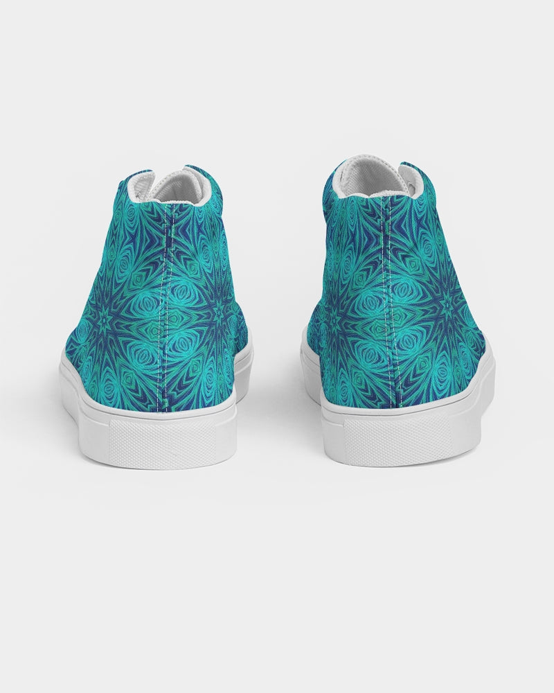 Blue Ice Kaleidoscope Women's Hightop Canvas Shoe