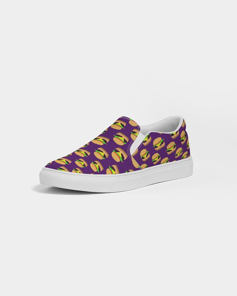 Cheeseburger Pattern Women's Slip-On Canvas Shoe
