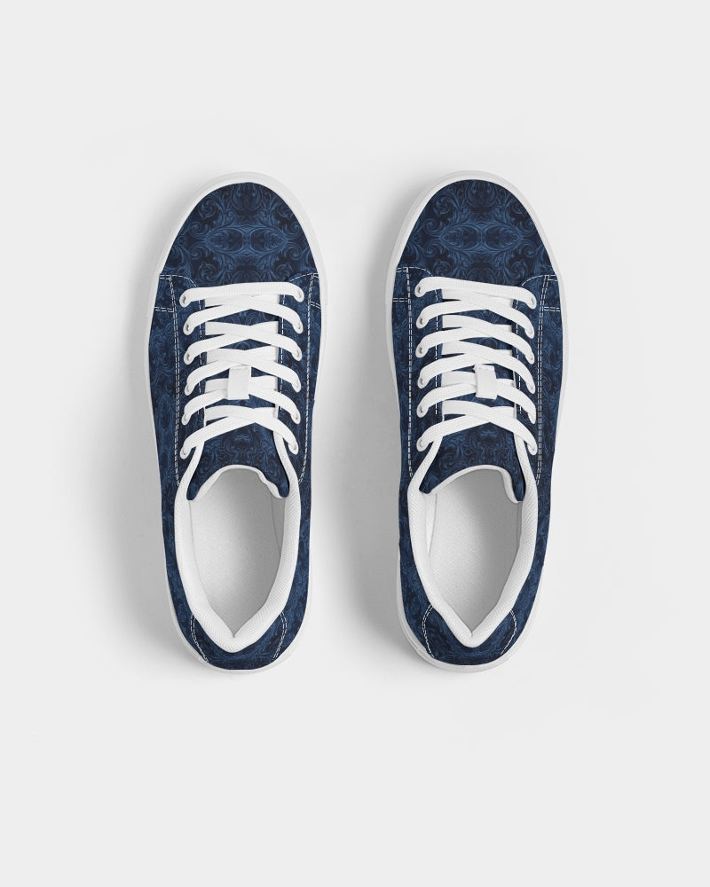 Blue Faux Velvet Kaleidoscope Women's Faux-Leather Sneaker
