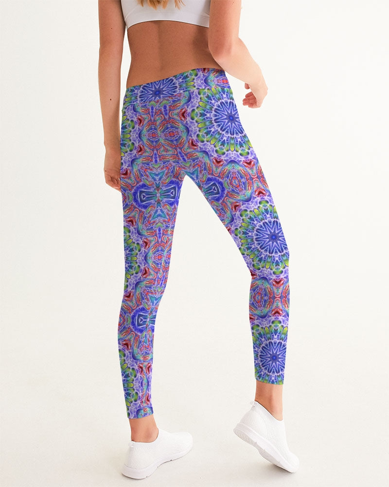 Blue Red Kaleidoscope Women's All-Over Print Yoga Pants