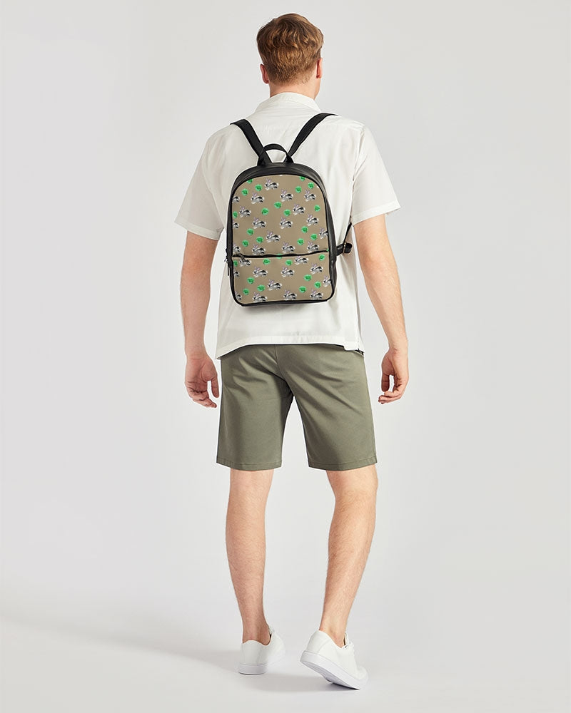 Bunnies Pattern Classic Faux Leather Backpack