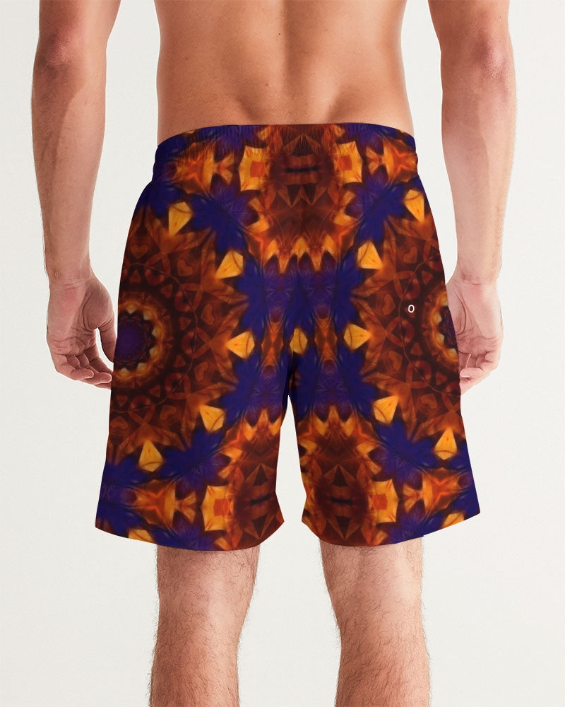 Blue Orange Red Kaleidoscope Men's All-Over Print Swim Trunk