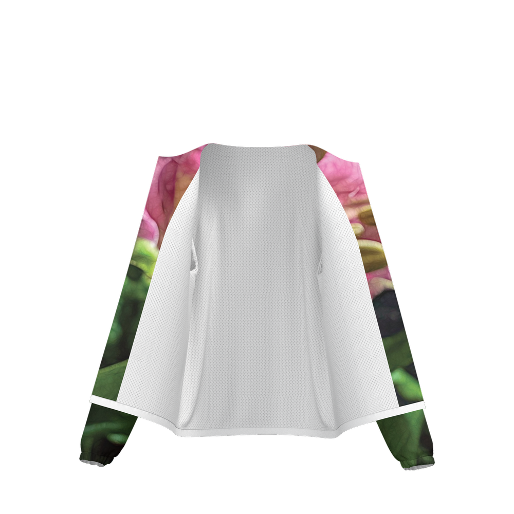 October Flowers 3 Unisex Full-Zip Hooded Windbreaker Jacket - Water Resistant